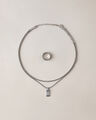 Set Collar Eslabones Y Anillo Plateado,PLATEADO P1